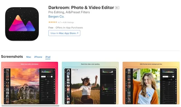 Darkroom - Best iPad Photo Editor