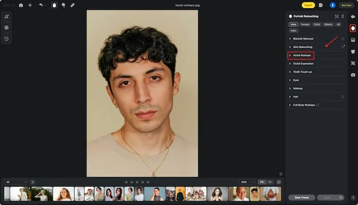 Facial Photo Editor to Reshape Photos