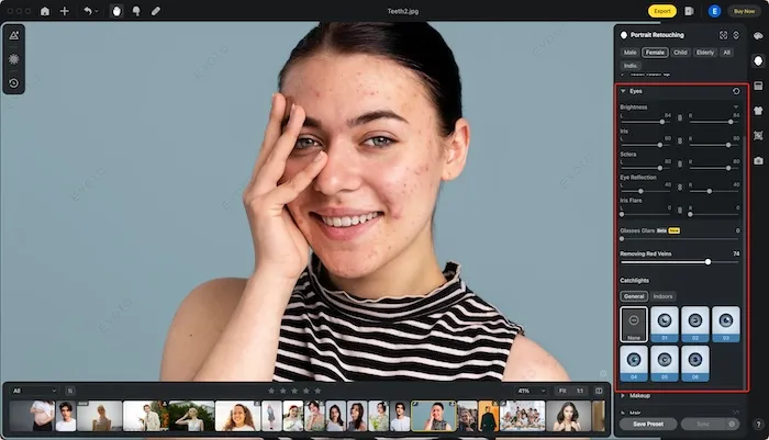 Features in Evoto AI Photo Editor for Eyes