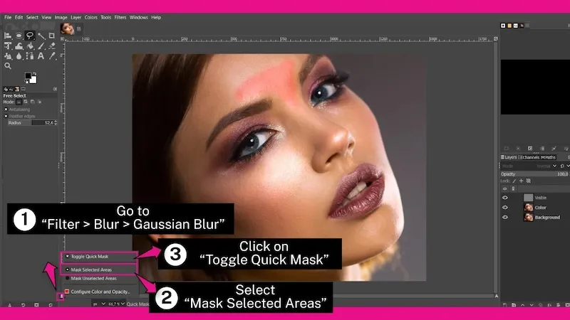 How to Remove Face Shine - Apply Blur and Mask Adjustment