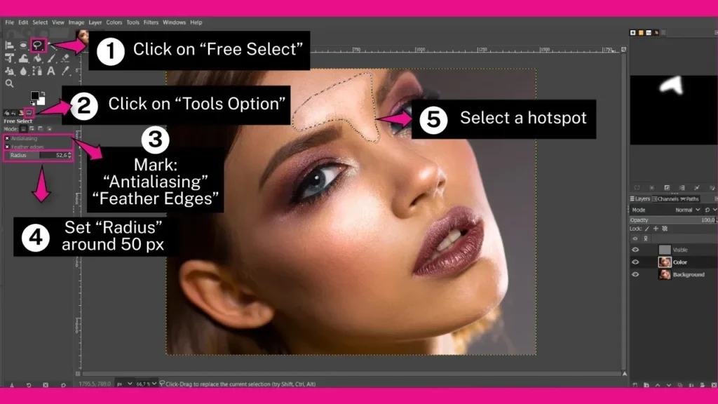 How to Remove Face Shine - Select Hotspots