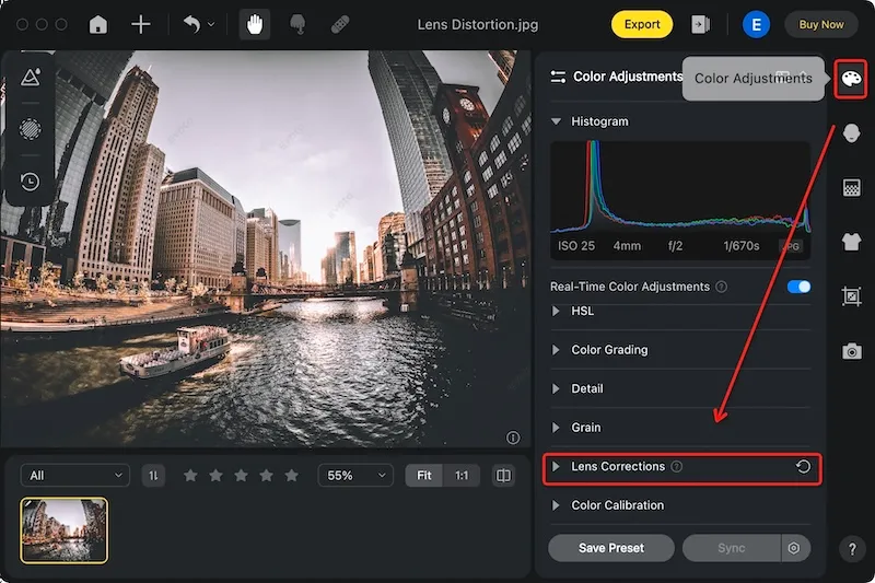 Lens Correction Navigation