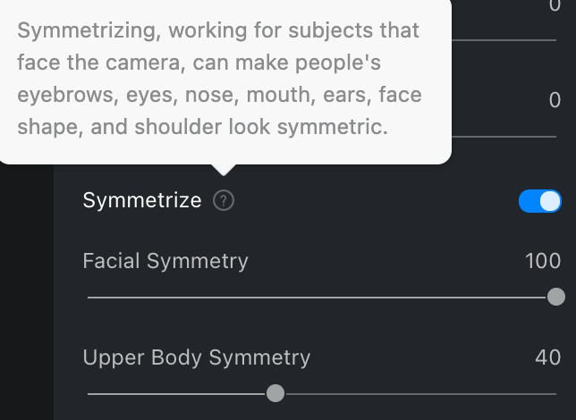 Symmetrize to Reshape Photos in Evoto AI