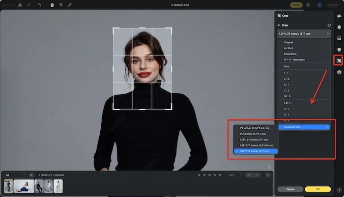 Evoto AI Headshot Cropper