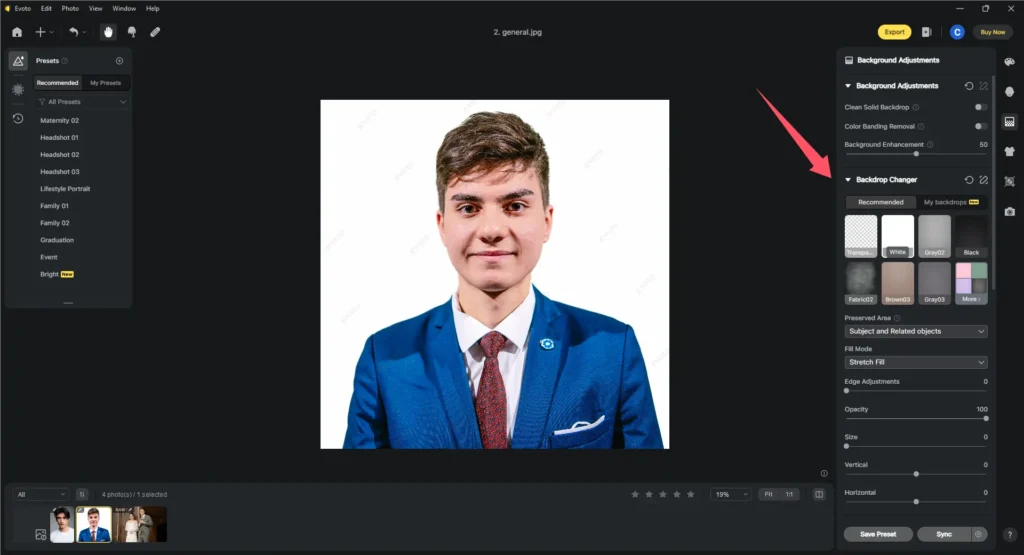 Replace Background of Headshot Photo