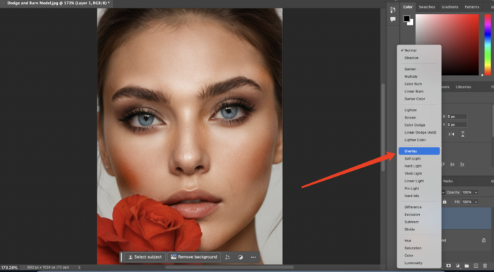 set the blending mode to Soft Light or Overlay in Photoshop