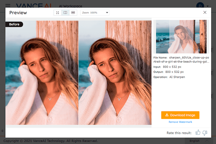 VanceAI Automatic Photo Editor