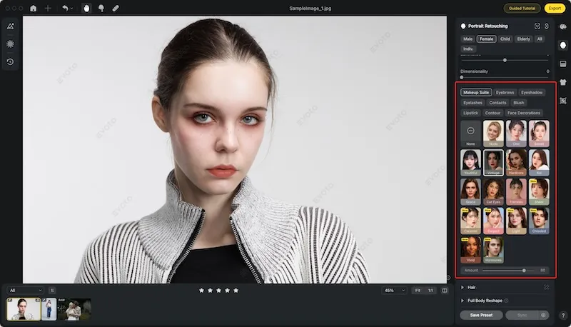 Add Makeup to Photo With Evoto AI