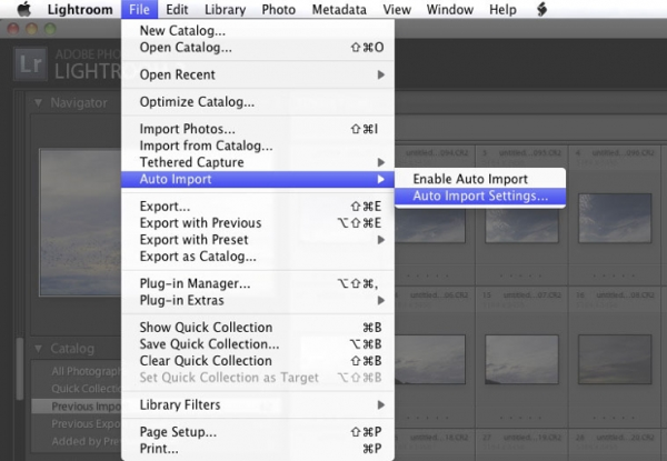 Adobe Lightroom Auto Import