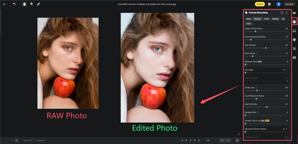 How to Edit RAW Photos by Portrait Retouching