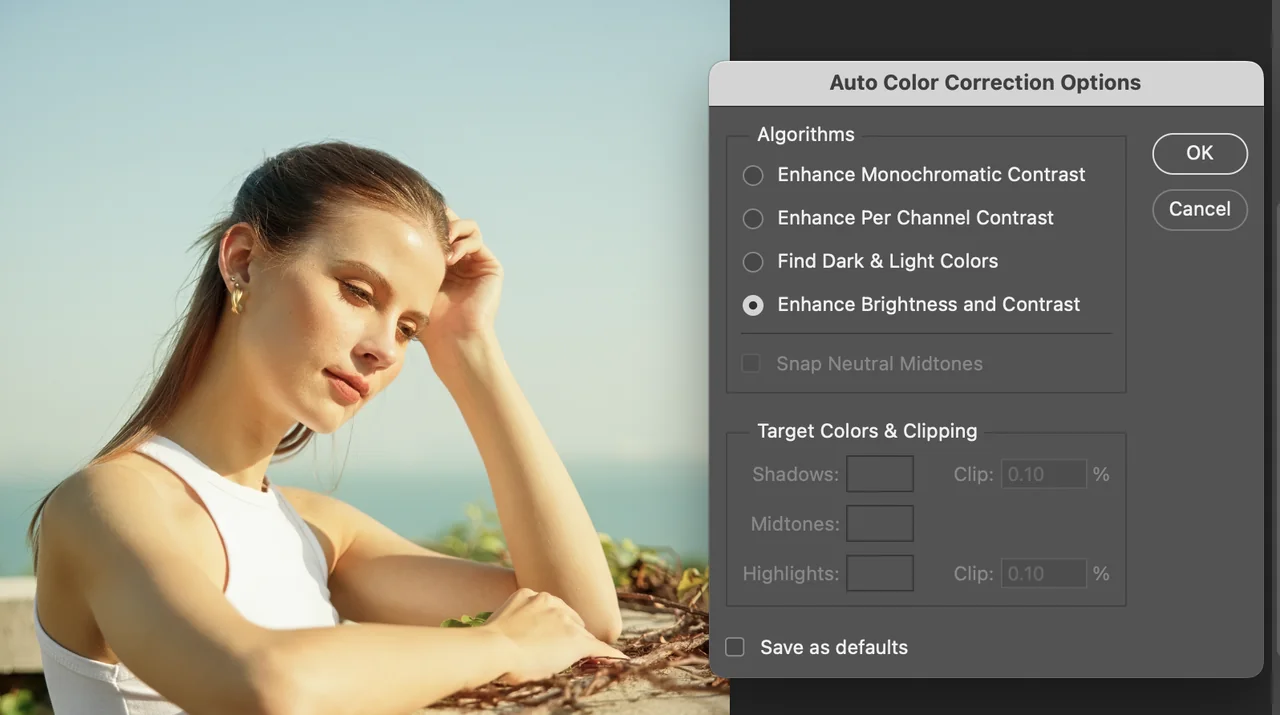 Auto Color Correction Options