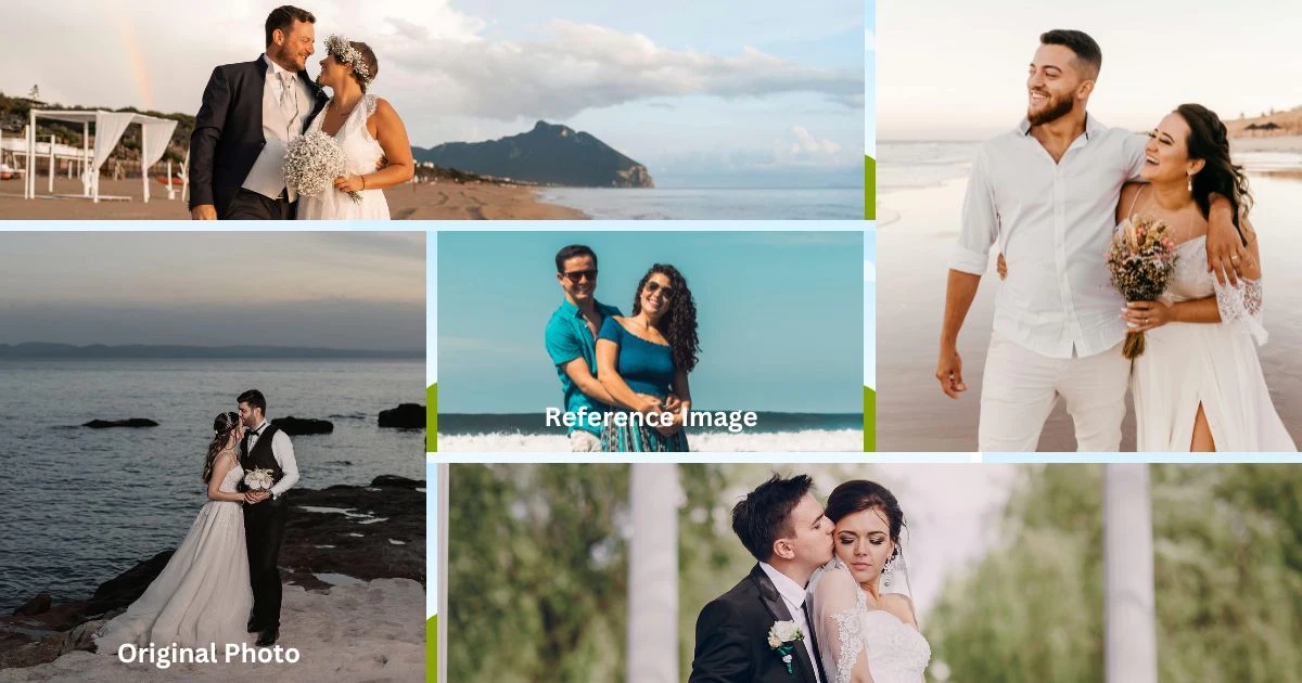 Before Batch AI Color Match to Wedding Photos