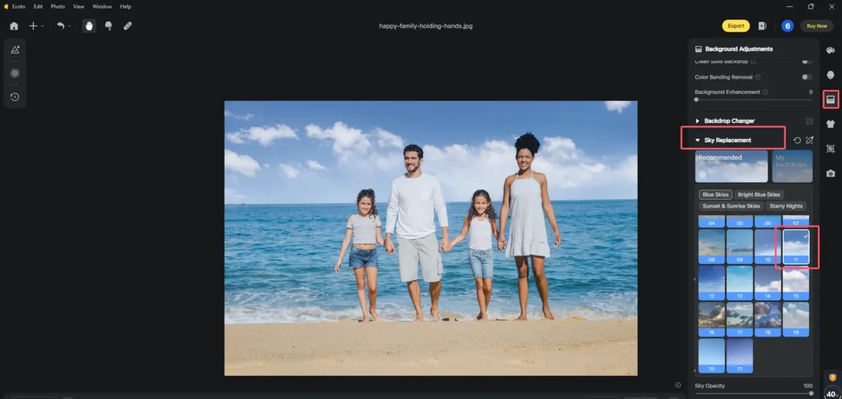 Enhance Family Beach Pictures with Background Adjustment