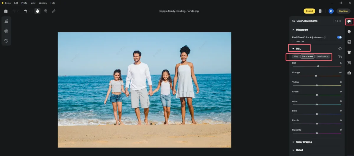 Enhance Family Beach Pictures with Color Correction