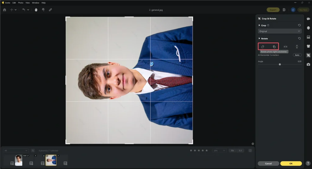 Rotate a Photo with Evoto AI