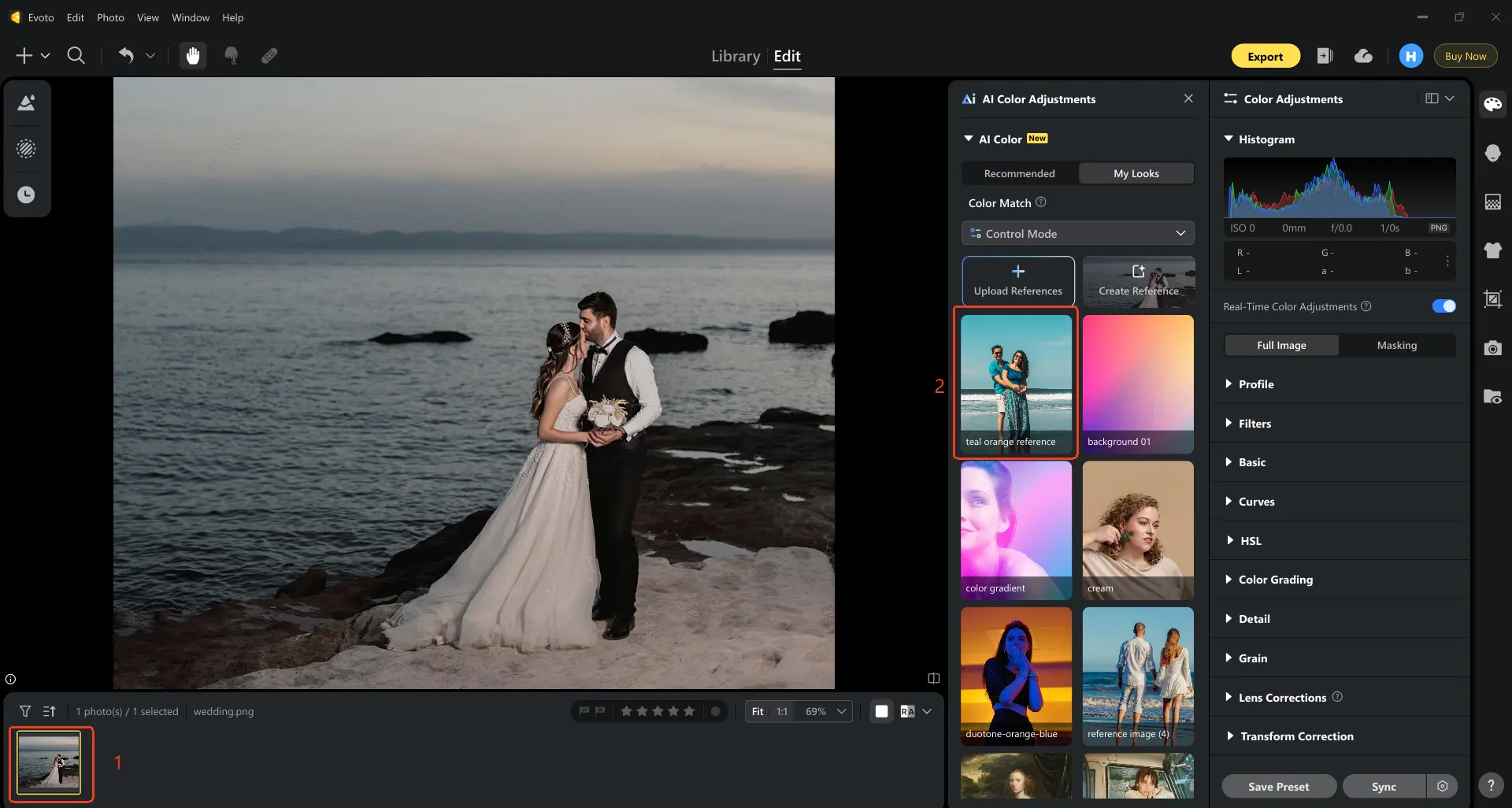 Step 2 Transfer Reference Image Color to Target Photo