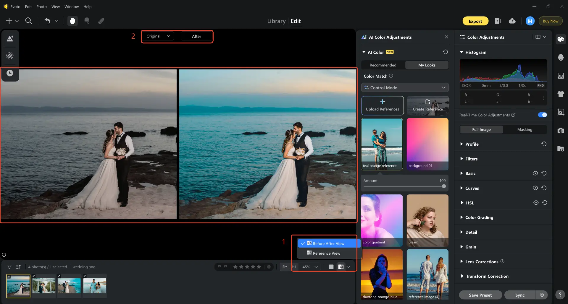 Step 5 Check Before and After Color Effect and Export Photo