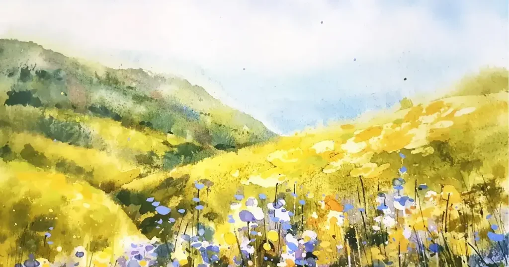 Turn Photo to Landscape Watercolor Painting Color