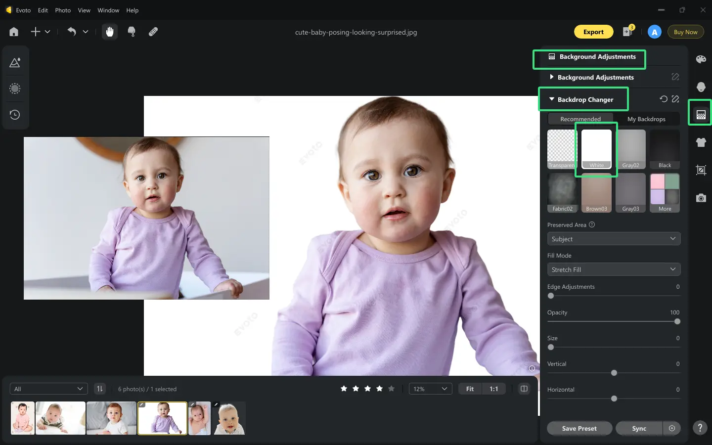 Replace the Background of Infant Passort Photos 2 Remplacer l'arrière-plan d'une photo identité nourrisson
