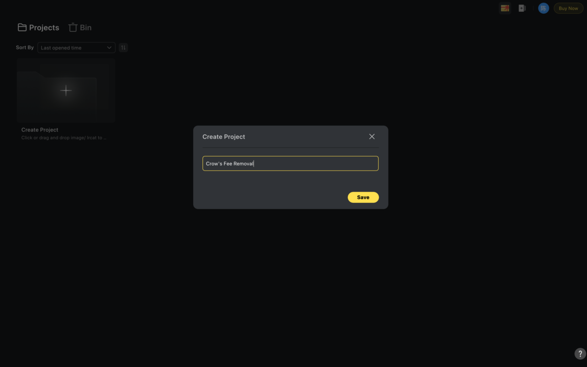 create project in Evoto AI