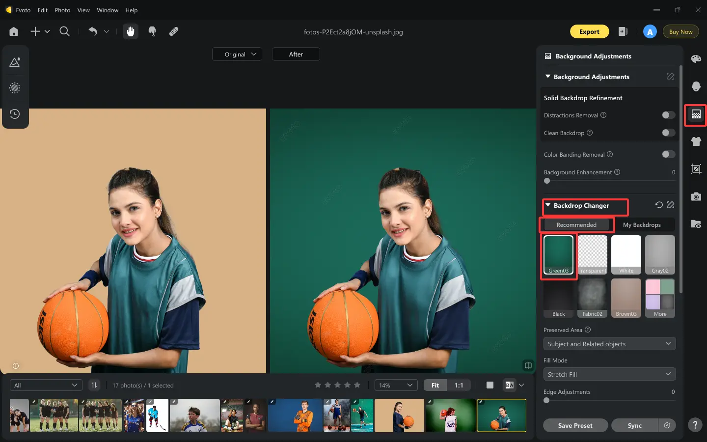 Change Background for Team Photos