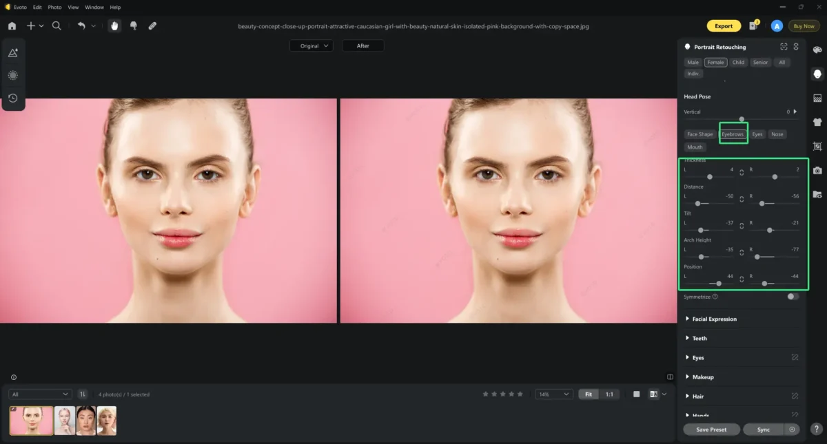 Manually Adjust the Asymmetry Faces 4 Manually Adjust the Asymmetry Faces - 4