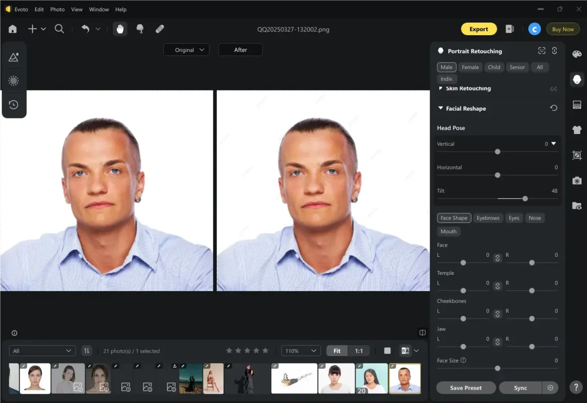 Rotate Head Angle with Evoto Rotate Head Angle with Evoto