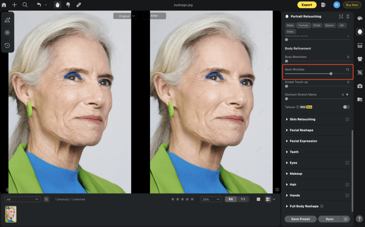 6 Remove Neck Wrinkles from Photo