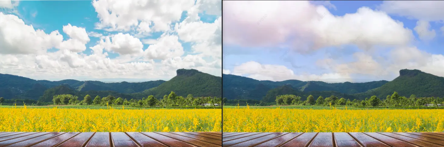 add new sky background to photo