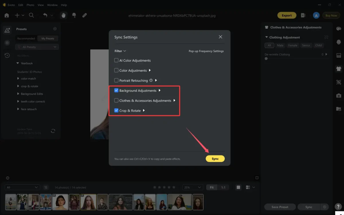 Batch Process Yearbook Photos with Evoto 2 Batch Process Yearbook Photos with Evoto - 2