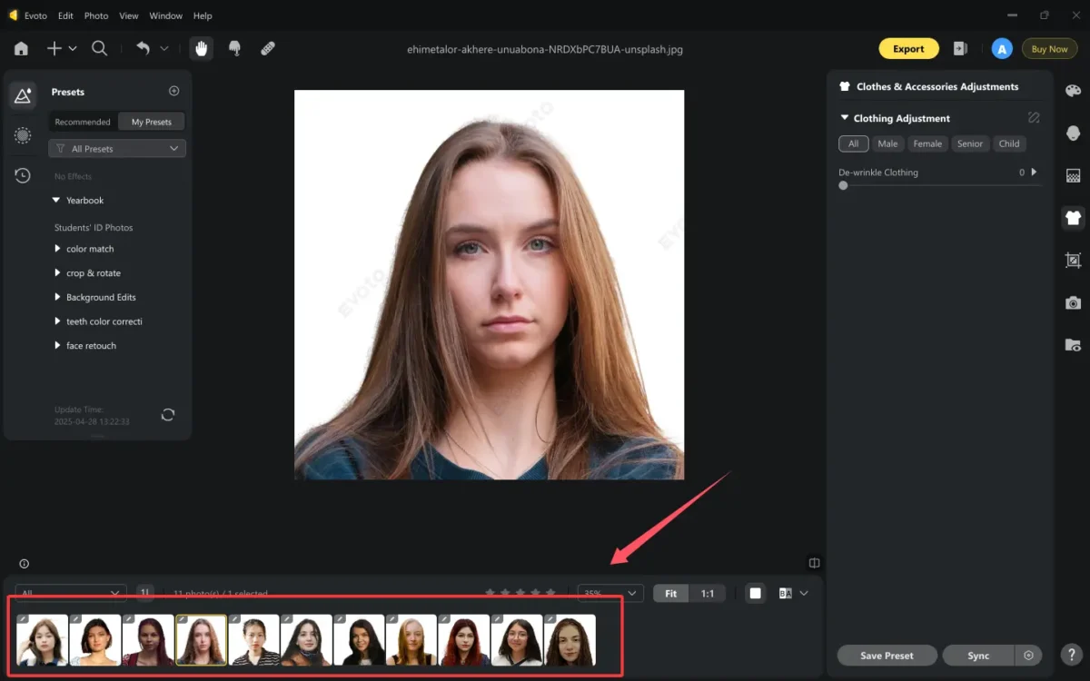 Batch Process Yearbook Photos with Evoto 3 Batch Process Yearbook Photos with Evoto - 3