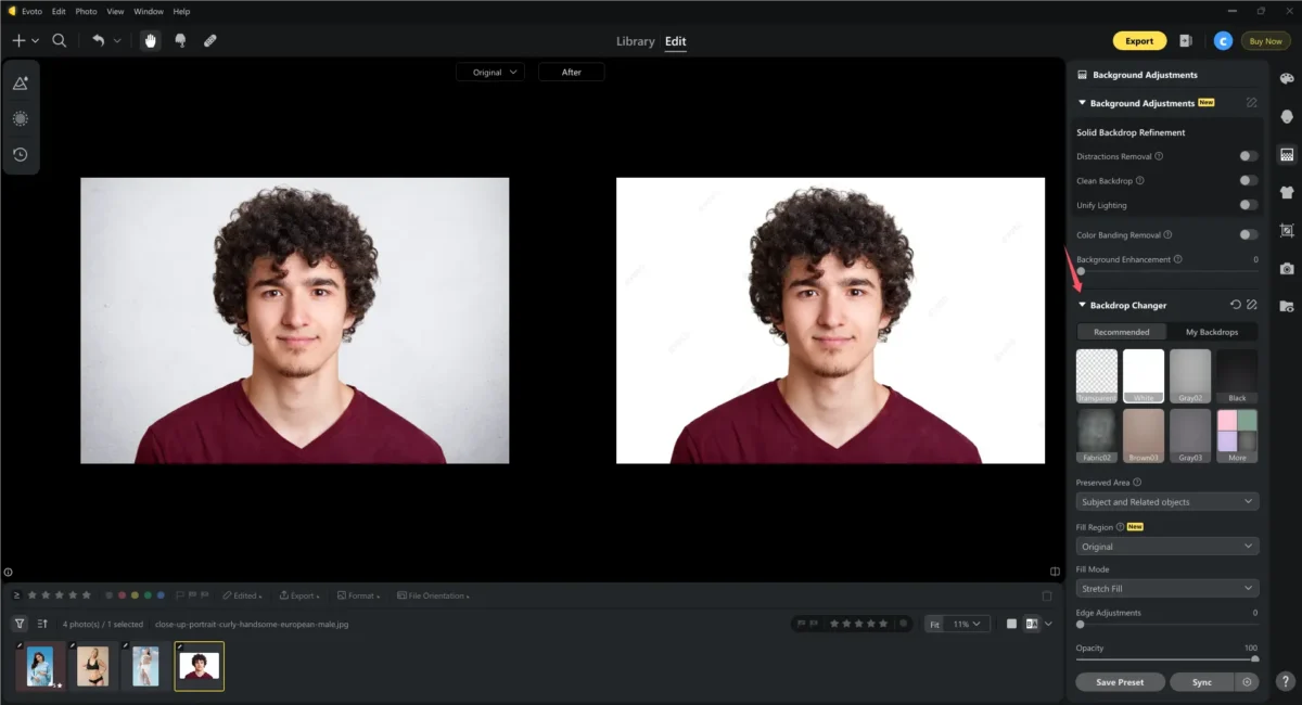 Change Background Color of Image with Evoto Change Background Color of Image with Evoto