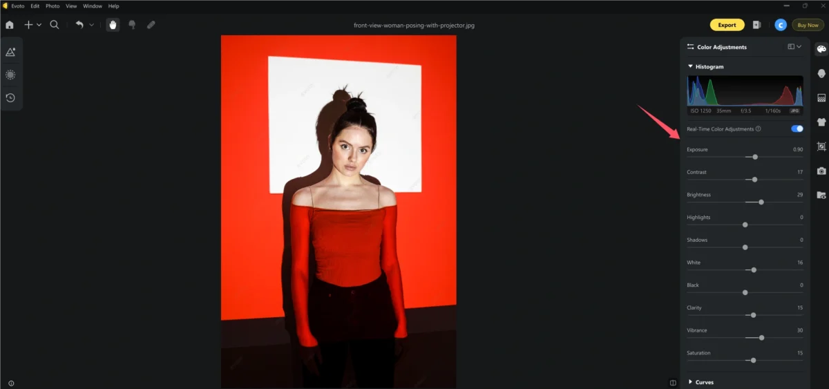 Evoto Color Correction Easy Sliders Evoto Color Correction Easy Sliders