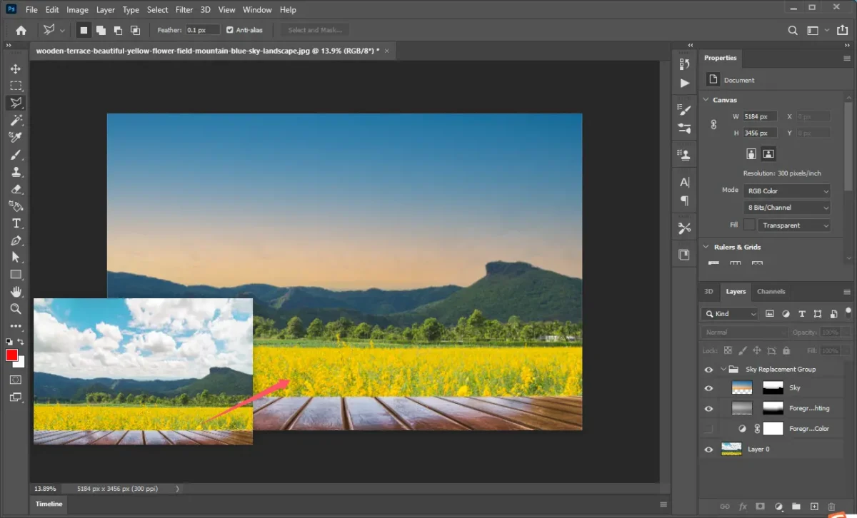 How to Change the Sky in Photoshop-2 How to add new sky background to photo in Photoshop