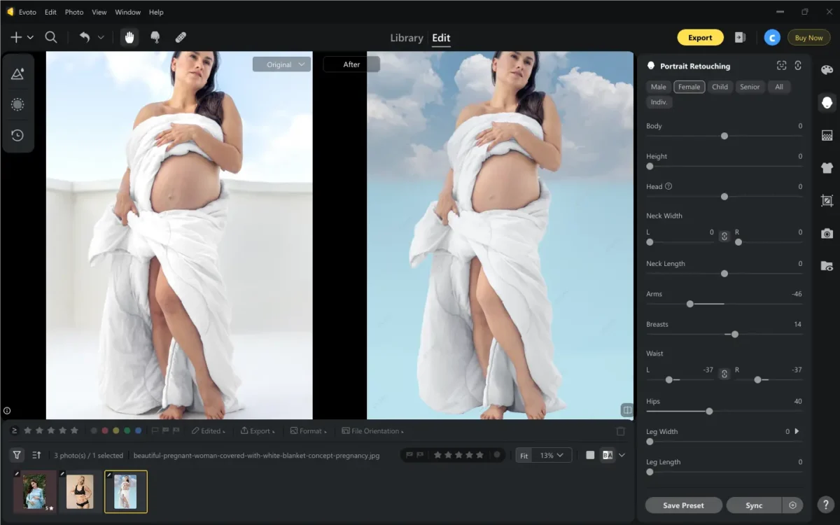 Reshape Body in Maternity Photo Reshape Body in Maternity Photo