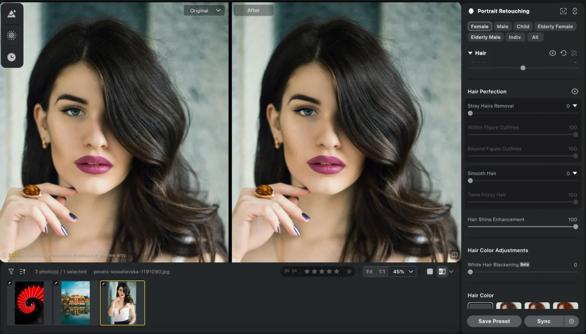 add hair shine