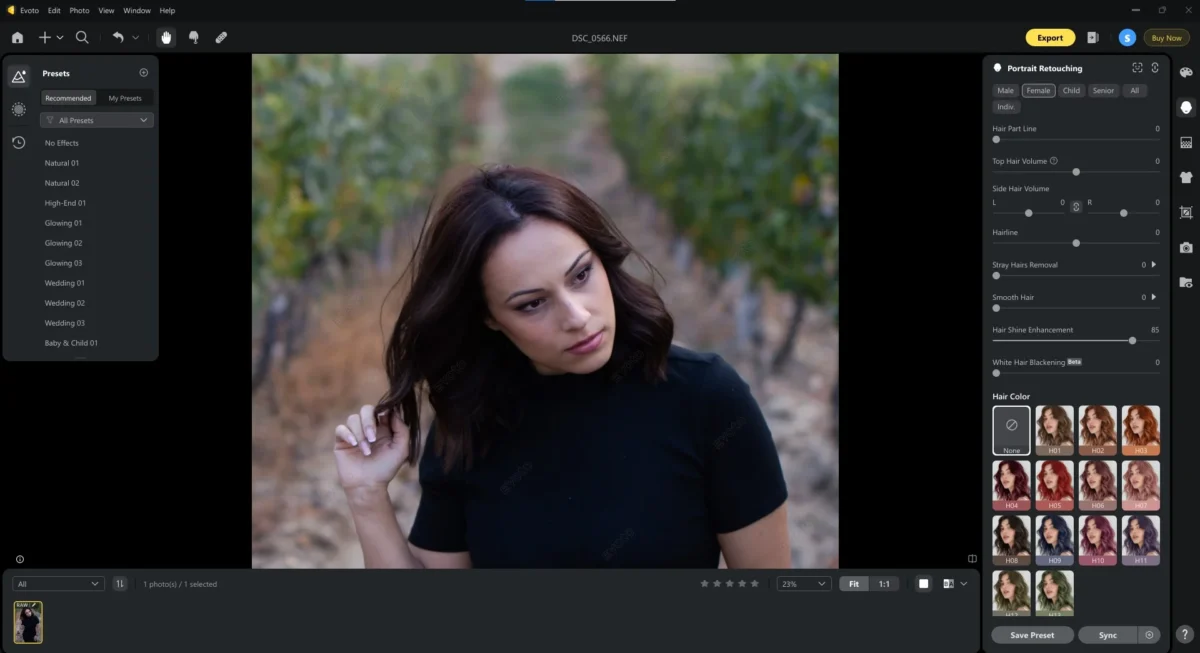 add hair shine to photos using Evoto AI add hair shine to photo using Evoto AI