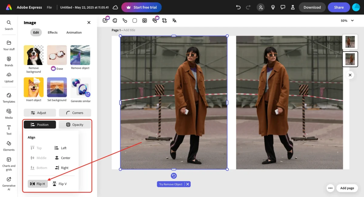 adobe express 2 fliip image online free