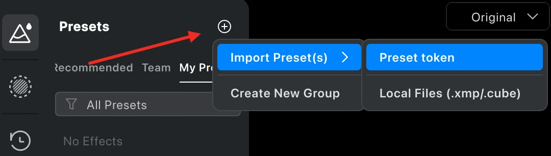 file preset tokens