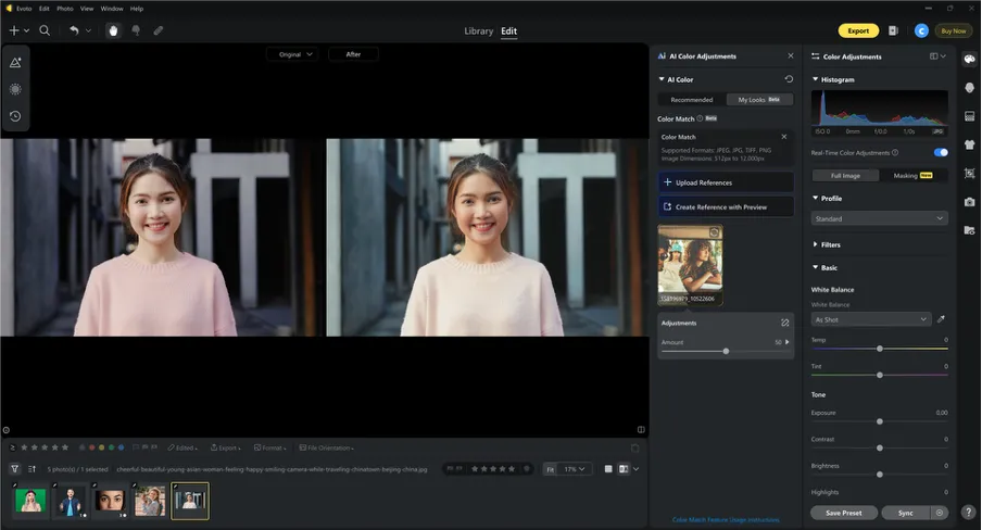 AI Color Match with Evoto AI Color Match with Evoto