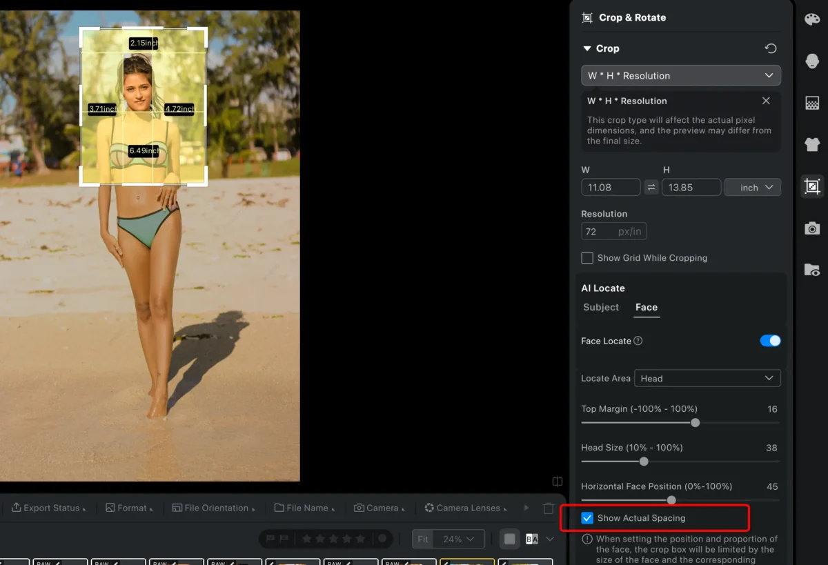 AI Locate Subject Actual Spacing Adjustment in ID Photo AI Locate Subject Actual Spacing Adjustment in ID Photo