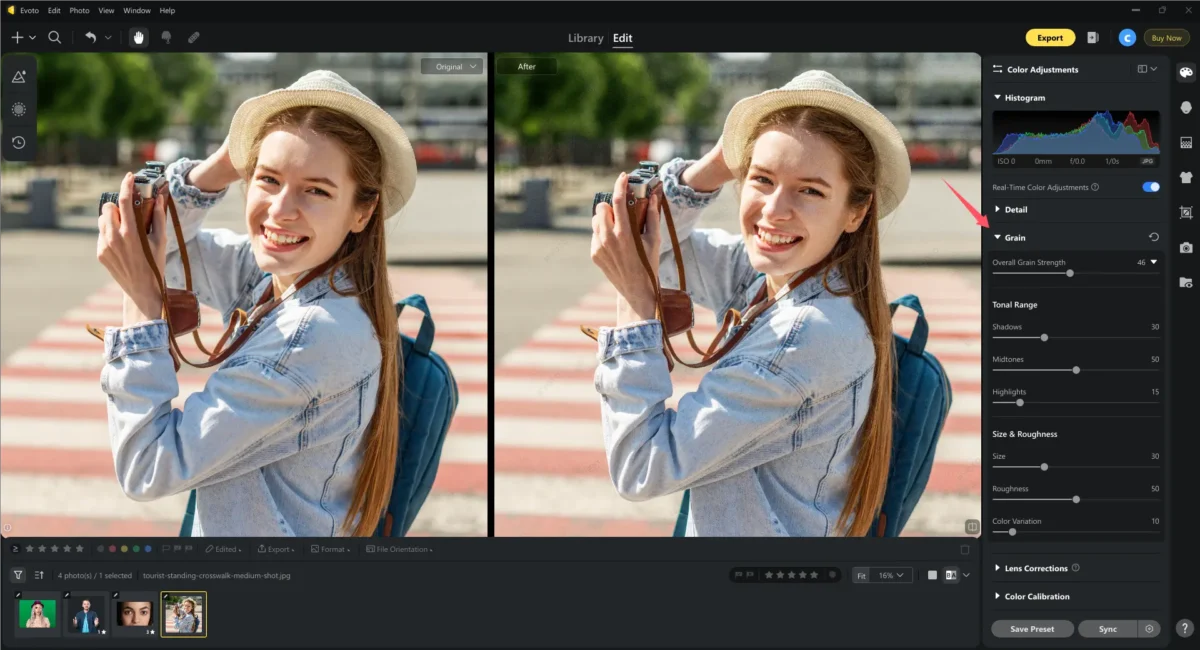 Add Grain to Photo in Evoto Add Grain to Photo in Evoto