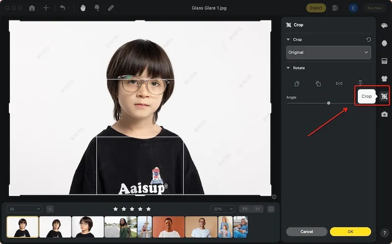 Tab Crop Feature to Resize Image Tab Crop Feature to Resize Image