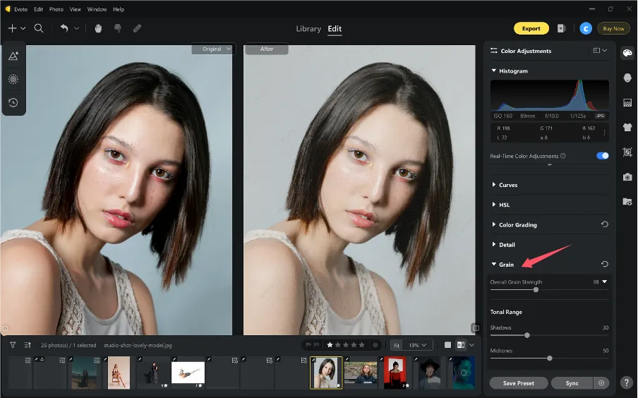add Grain to Photo in Evoto add_Grain_to_Photo_in_Evoto