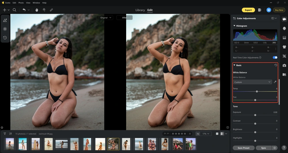 01 white balance adjustment for swimsuit photo 01 white balance adjustment for swimsuit photo