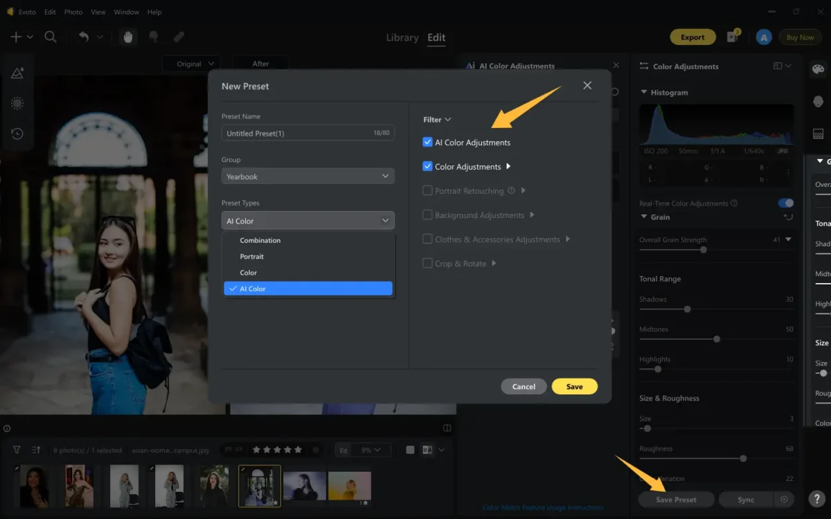 Create a Preset Filter for Grainy Gradient on Evoto 1 2 Create a Preset Filter for Grainy Gradient on Evoto-1
