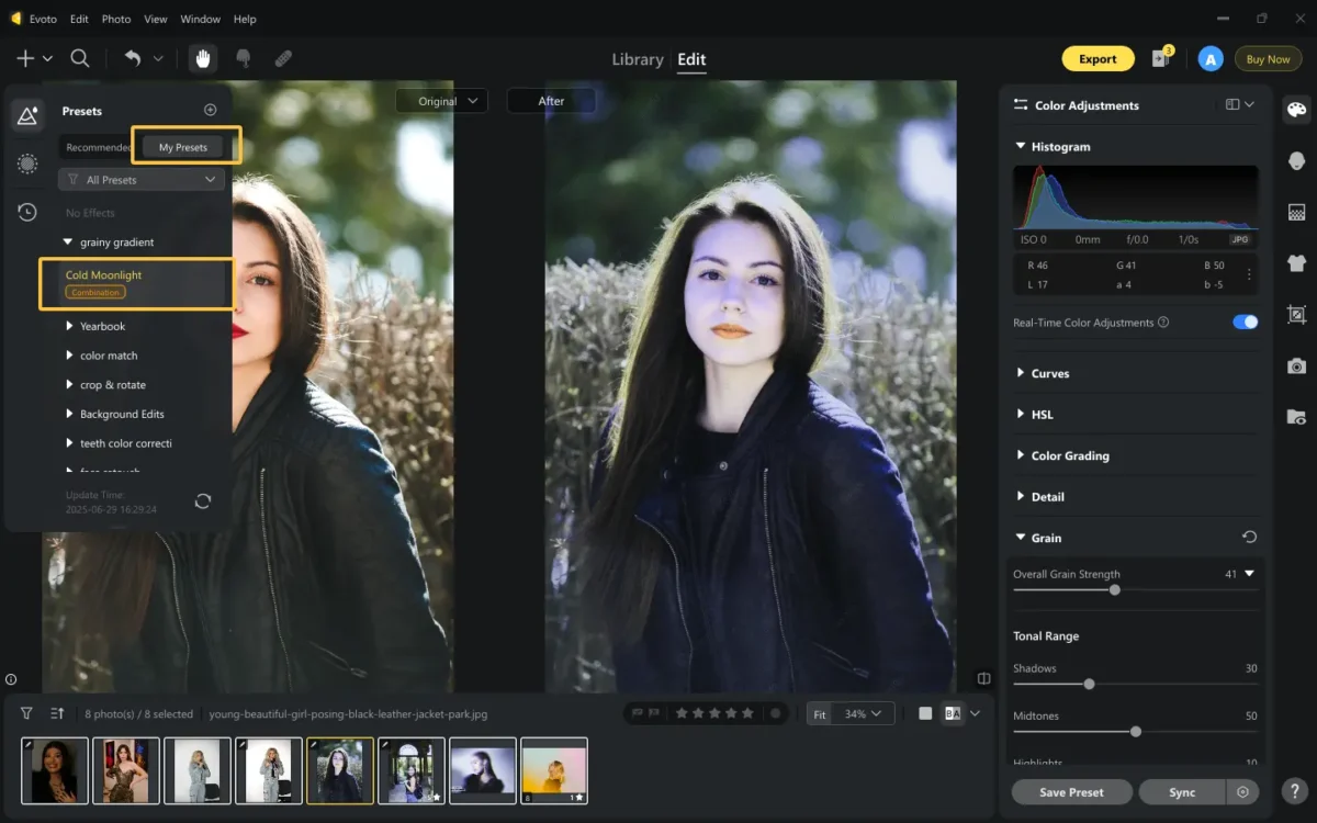 Create a Preset Filter for Grainy Gradient on Evoto 2 Create a Preset Filter for Grainy Gradient on Evoto-2