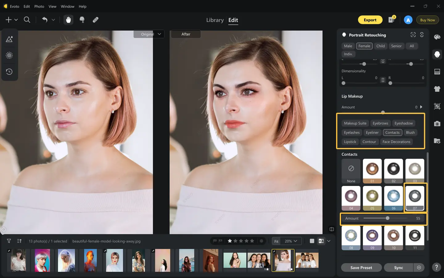 Customize Specific Facial Features Makeup