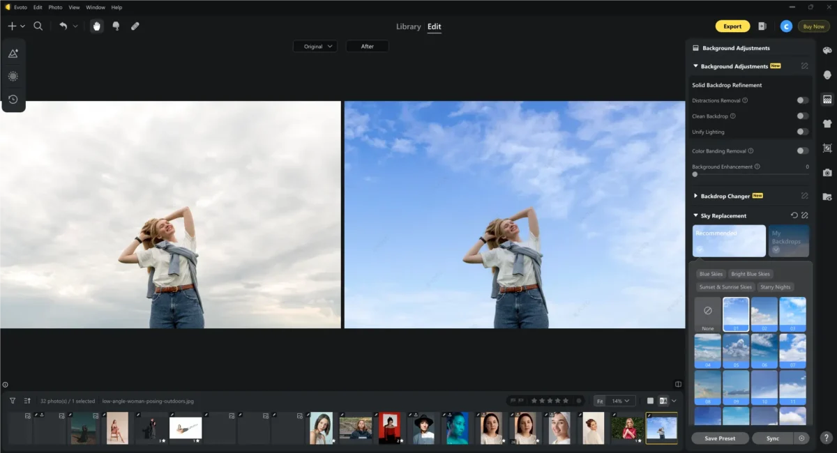 Replace Sky Background with Evoto Replace Sky Background with Evoto