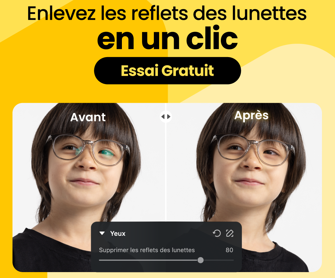 Suppression des reflets photo par IA